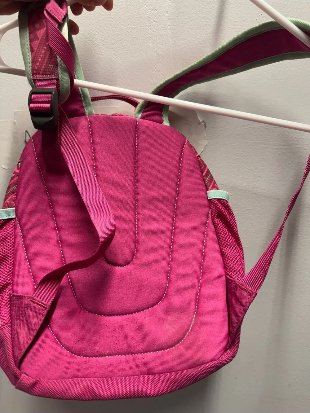 The North Face Kids Pink Backpack with Mint Trim